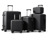 Non-TSA customs lock 5-in-1 PP trolley case, 12in, 16in, 20in, 24in, 28in, PP, black 33696925