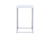 Glossy White and Chrome Accent Table B062P145497