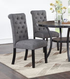 ZNTS Charcoal Fabric Set of 2 Dining Chairs Contemporary Plush Cushion Side Chairs Tufted Back Chair B011119662