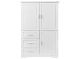 Tall and Wide Storage Cabinet with Doors for Bathroom/Office, Three Drawers, White 17634715