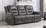 3 Seater Home Theater Recliner Manual Recliner Chair with a LED Light Strip Two Built-in Cup Holders WF323623AAE