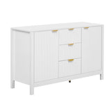 U_STYLE Sideboard with Wave Design - 3 Adjustable Shelves, 3 Drawers & Soft-Close Doors, Storage N711P269066K