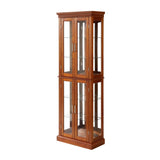 Curio Cabinet Lighted Curio Diapaly Cabinet with Adjustable Shelves and Mirrored Back Panel, W1693P154578