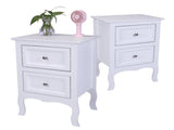 2pcs Country Style Two-Tier Night Tables Large Size White 34800355