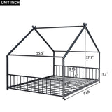 Full Size Metal House Bed, Black MF305893AAB