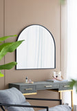 33" x 31" Arched Decorative Accent Mirror with Iron Metal Frame, Wall Deor for Bathroom, Bedroom, W2078P195624