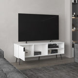 Vulcan 63" Wide Tv Stand with One Cabinet, Three Open Shelves, Cable Management, Living, Tv B070P254790