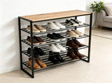 5-Tier Shoe Rack, Metal Steel, 15 Pairs of Shoes, Multi-Functional 51358641