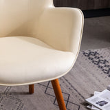 Doarnin Contemporary Silky Velvet Tufted Button Back Accent Chair, White T2574P164270