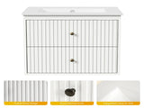 24'' Bathroom with Sink Set, Floating Bathroom Storage Cabinet with Doors and Drawers, Modern 40241163