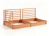 Oak Fir Wood Raised Garden Bed with 3 Climbing Trellises, 2 Large Open-Base Planting Boxes Modular 62292275