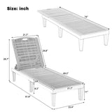 2-Piece Outdoor Chaise Lounges Resin Pool Lounge Chairs Outdoor Chaise Lounge Chair Set with N719P293384B
