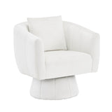 ZNTS 360&deg; Swivel Accent Chair, Modern Velvet Fabric Living Room Armchair with Fluffy Cushions, Comfy Wide 91743467