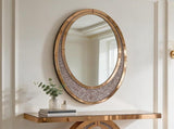 Modern Hand-Crafted Crescent Crushed Diamond Wall Mirror, High Quality Multi-Use Vanity W3836P538580