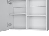 Medicine Cabinet 21.1" H, 1 Door, 4 Shelves, 1 Mirror, White B097P250884