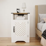 ZNTS Wholesale Modern Accent Wood Tall White Night Stands Cabinet Side Tables Bedroom With Charging W1828137430