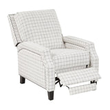 Push Back Reclining Chair Transitional Style Off-White Self-Reclining Motion Chair 1pc Cushion Seat B011P359598