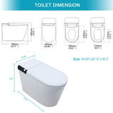 ZNTS Smart Toilet with Bidet Built in, Auto Open & Close, Elongated Heated seat, Foot Sensor Flush, LED W1243P203352