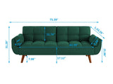 New Design Linen Sofa Furniture Adjustable Backrest Easily Assembled Recliners-GREEN 94890797