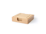 (3 pack)Natural Bamboo Coaster 4 Pack Set, 4.52 x 4.52 x 1.65 inch 44742923