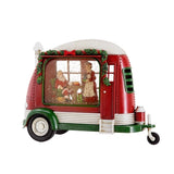 11.3x4.4x8"H Christmas Plastic/Resin Camper With Mr & Mrs Santa Tea Time Led/Water Spinning/2 Way W2078P254693