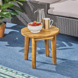 Outdoor 16" Acacia Wood Side Table, Teak Finish 62266.00