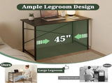 47" Computer Desk Gaming Table Home Office Writing Study Workstation with Sturdy Metal Frame, Black 56366651