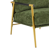27.56" Modern Accent Chair with Plush Cushions, Minimalist Metal Frame, and Wooden Armrest Design N767P215306E
