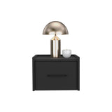 Floating Nightstand, Space-Saving Design with Handy Drawer and Surface, Black B097P163093