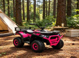 Pink 12V Kids Quad ATV 4 Wheeler with 4 Spring Suspension Wheels, LED Lights, Music USB 63588275