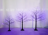 3 Pac Halloween Spooky Tree with Purple Lights, 4FT 5FT and 6FT, Lighted Black Tree for Halloween 02082078