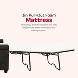Convertible Twin Sleeper Sofa with USB Ports, Modern Upholstered Sofa Bed, Living Room 2-Seater B011P198404