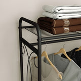 Multi-Functional Laundry Hamper Organizer Hanging Rail and Storage Shelf Rolling Laundry Cart W2167P231435