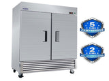 ORIKOOL 54" Commercial Refrigerator 49 Cu.ft with 2 Solid Door Reach-In Refrigerators Stainless W2095126111