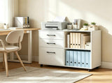 Mobile UnderDesk File Cabinet, Engineered Wood Rolling 3Drawer Office Storage Cabinet with 87393830