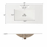 30" Vintage Bathroom Vanity with Rectangle Ceramic Sink, Bathroom Vanity Cabinet with Antique N817P245316B