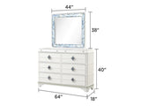 Laguna Modern Style 6- Drawer Dresser Made with Wood, Hidden Jewelry Drawer and Crystal Accents in G150108980