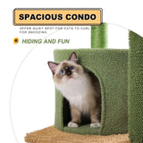 ZNTS Cactus Cat Tree Cat Tower with Sisal Covered Scratching Post, Cozy Condo, Plush Perches and Fluffy 93247813