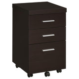 ZNTS Cappuccino 3-Drawer Mobile File Cabinet B062P153727