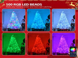 8 FT Pre-lit Artificial Christmas Tree, APP Controlled Xmas Tree Hinged Branches with 500 RGB Lights 10460984