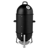 ZNTS Vertical Steel Charcoal Smoker, Heavy Duty Three Layer Round BBQ Grill Smokey Mountain Cooker for 11838107