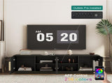 TV Stand with 16 Color LEDs,68" Modern Stand, Cabinet Entertainment Center for 55 60 65 Inch W1321P452903