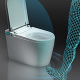 ZNTS Smart Toilet with 85MM Wider Bidet Seat, Smart Toilet with Bidet Built in, Voice Control, Bubble W1872115355