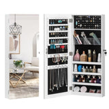 ZNTS The Whole Surface PVC Film Wall Hanging Door With Lock Jewelry Cabinet Fitting Mirror Cabinet 55686677