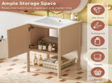 20-inch Bathroom Vanity with Ceramic Sink, Freestanding Single Vanity Set with Soft Closing Door, 91614210