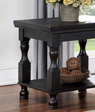 ZNTS Rustic Style Antique Black 1pc END TABLE Open Bottom Shelf Plank Style Table Top Living Room B011P214574