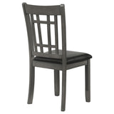 Medium Grey and Black Lattice Back Side Chairs B062P145657