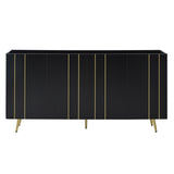ON-TREND Luxurious Shoe Cabinet with 5 Metal Legs, Modern TV Stand with 4 Adjustable Shelves for TVs N721P191139B
