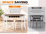 1 Table 2 Chairs Table Set, Oval Tabletop, MDF & Metal Frame, KD Assemble 25841505