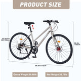 7 Speed Hybrid bike Disc Brake 700C Road Bike For men women's City Bicycle W1019127660